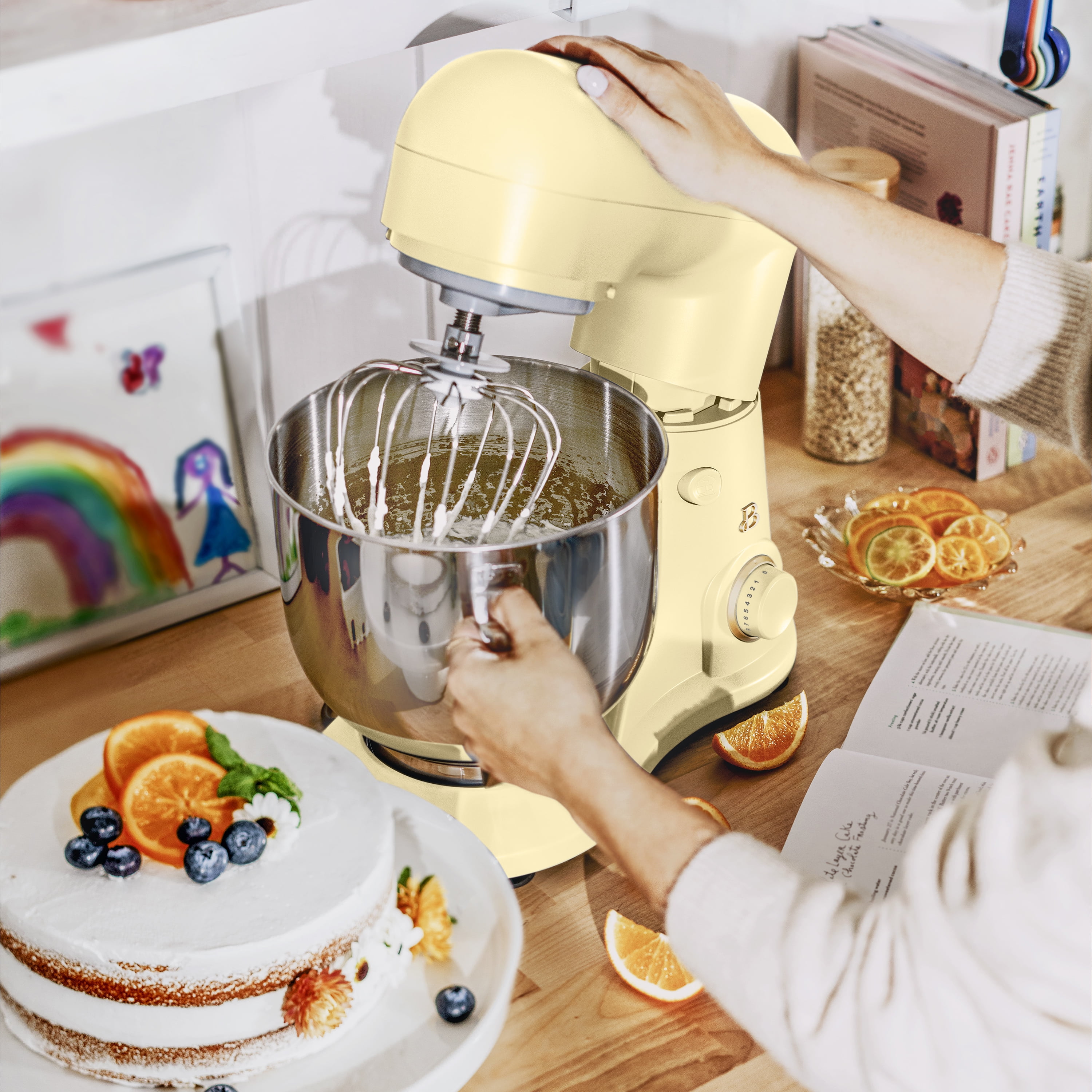 Beautiful 5.3 Qt Stand Mixer, Lightweight & Powerful with Tilt-Head, Buttercream by Drew Barrymore