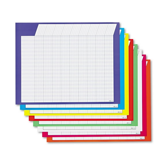 TREND T73902 28 in. x 22 in. Jumbo Horizontal Incentive Chart Pack - Assorted Colors (8/Pack)