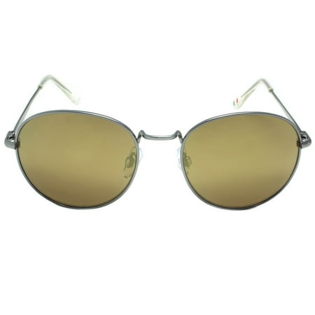 Brown Lens Shades Round Frame Sunglasses Black Frame UV Ray Protection Fashion Mens