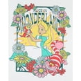 thumbnail image 2 of Disney Men's Alice In Wonderland Floral Sun Adult Short Sleeve T-Shirt, 2 of 5