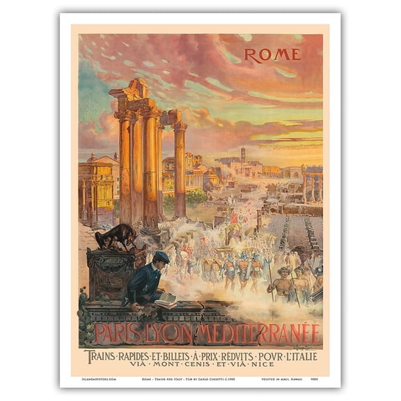 bardolino - Vintage Railroad Travel Poster by Carlo Cussetti c.1900 - Master Art Print (Unframed) 9in x 12in