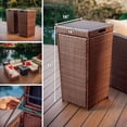 thumbnail image 2 of Phoenix 35 Gallon Outdoor Trash Can with Lid, Hideaway Wicker Rattan Garbage Can, Black, 2 of 6