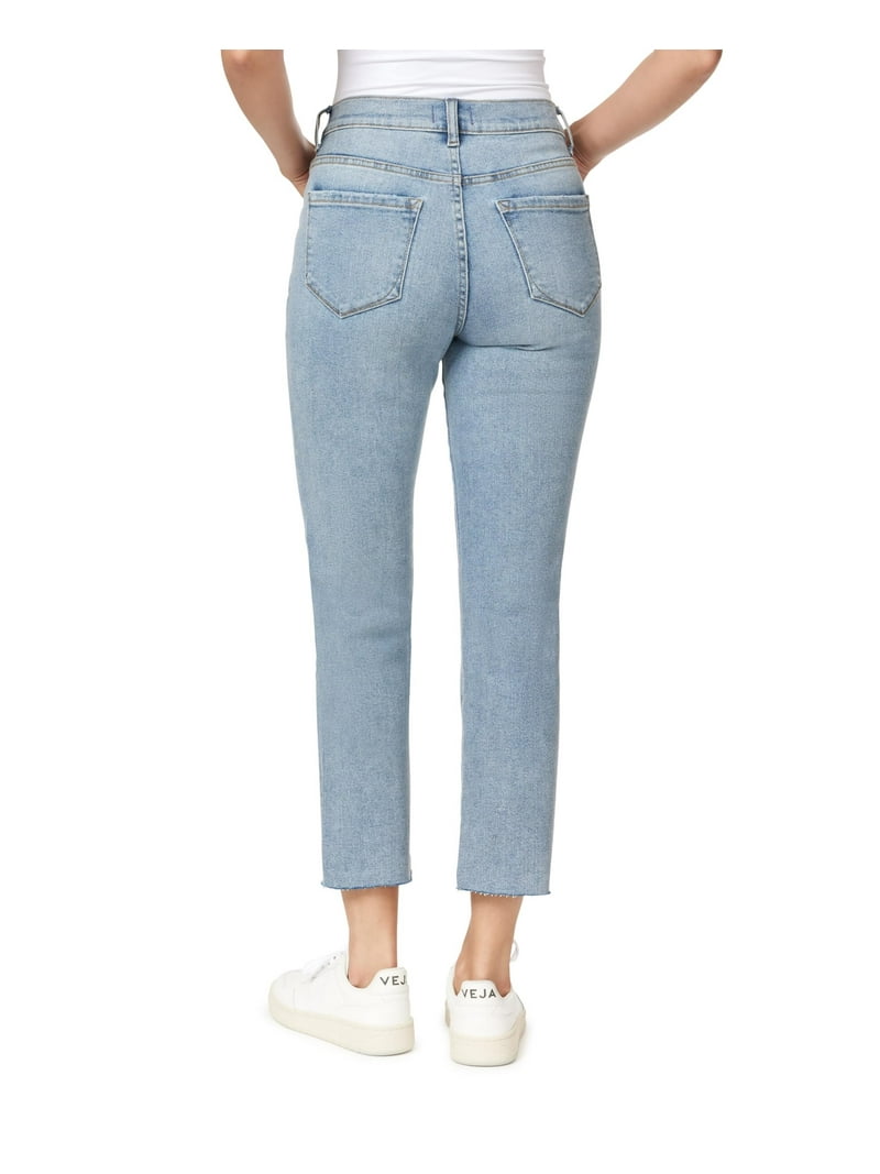 kensie Jeans Women's The Allie High-Rise Slim Straight Raw Hem 27