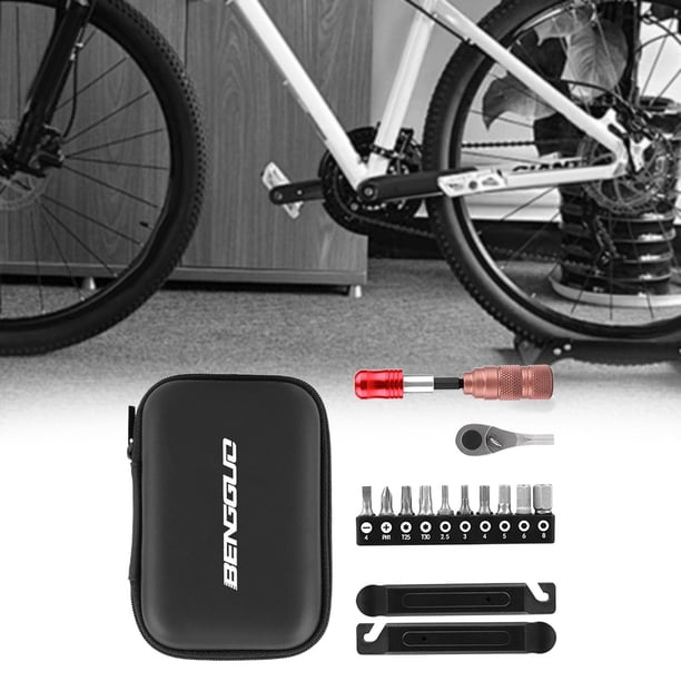 Kit multiherramienta para bicicleta, juego de herramientas de reparación de bicicletas, puntas de cabeza de tornillo, agarre cómodo, liberación rápida sin parche de llanta