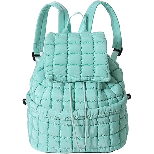 LHSHIDU Backpack for Women - Trendy Drawstring Puffy Backpack (Black)
