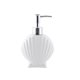 thumbnail image 1 of Dispensador de jabón de baño de cerámica de 280 ml con cabezal de bomba plateado Dispensador de jabón en forma de concha Dispensador de jabón líquido for encimera de baño, 1 of 4