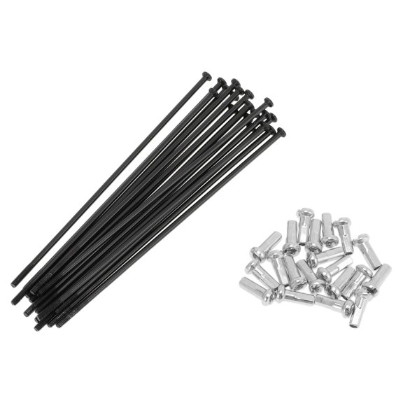 20 Set 14G Straight Pull Bicycle Spokes 101mm Straight Pull Bike Wheel Spokes Carbon Steel Black