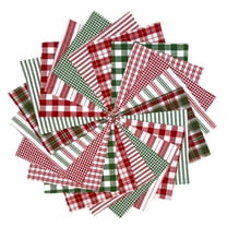 40 Merry Christmas Red & Green Plaid Homespun 5"x5" Pre-Cut Quilt Squares Charm Pack by JCS Fabric