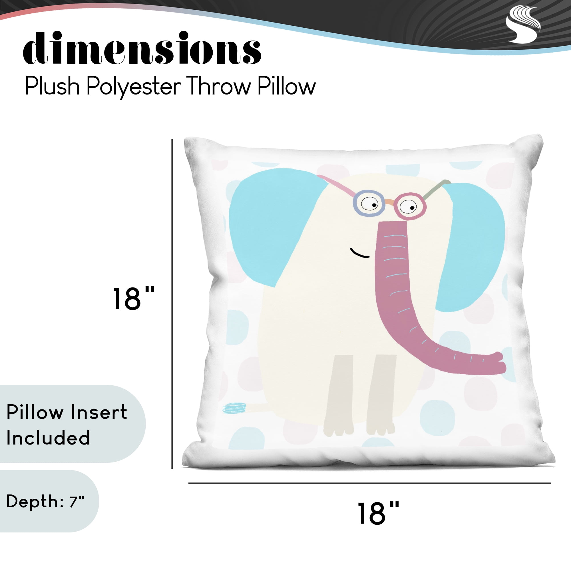 Stupell Industries Electric Blue Elephant Decorative Printed Throw Pillow, design by Carla Daly