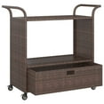 thumbnail image 2 of vidaXL Bar Cart with Drawer Brown 100x45x97 cm Poly Rattan, 2 of 4