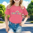 thumbnail image 2 of Ruiwill 4Th Grade Shirt Girl Summer Breathable Fourth Grade Letter Print Girls Shirts Crew Neck Short Sleeve Kids Tops Size 3-4 Years, 2 of 4