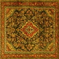 thumbnail image 1 of Ahgly Company Indoor Square Persian Yellow Traditional Area Rugs, 4' Square, 1 of 4