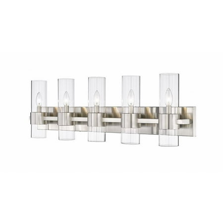 

5 Light Bath Vanity in Modern Style-11 inches Tall and 38 inches Wide-Brushed Nickel Finish Bailey Street Home 372-Bel-4973456