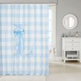 thumbnail image 2 of Manfei Modern Minimalist Checkered Shower Curtain 72Wx72L,Blue Cartoon Alphabet L Bathroom Curtain, 2 of 5