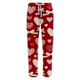 thumbnail image 5 of Men's Romantic Fashion Heart Print Pajama Pants, Drawstring Elastic Waist Lounge Trousers for Valentine's Day Gift and Home,Red,S, 5 of 5