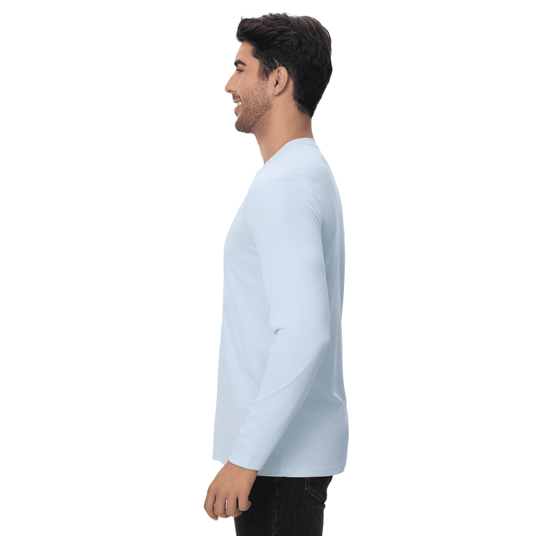 Men's Dry Fit Poly Long Sleeve Shirt, 100 Polyester Crewneck