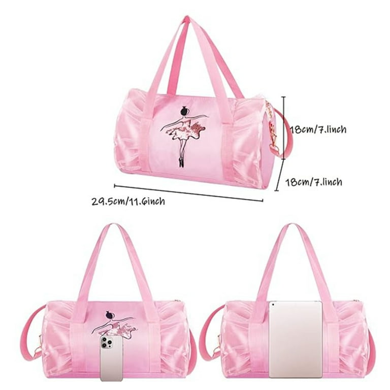 PINQI Children Travel Duffle Bag Cute Ballet Dance Bag Kids Tutu