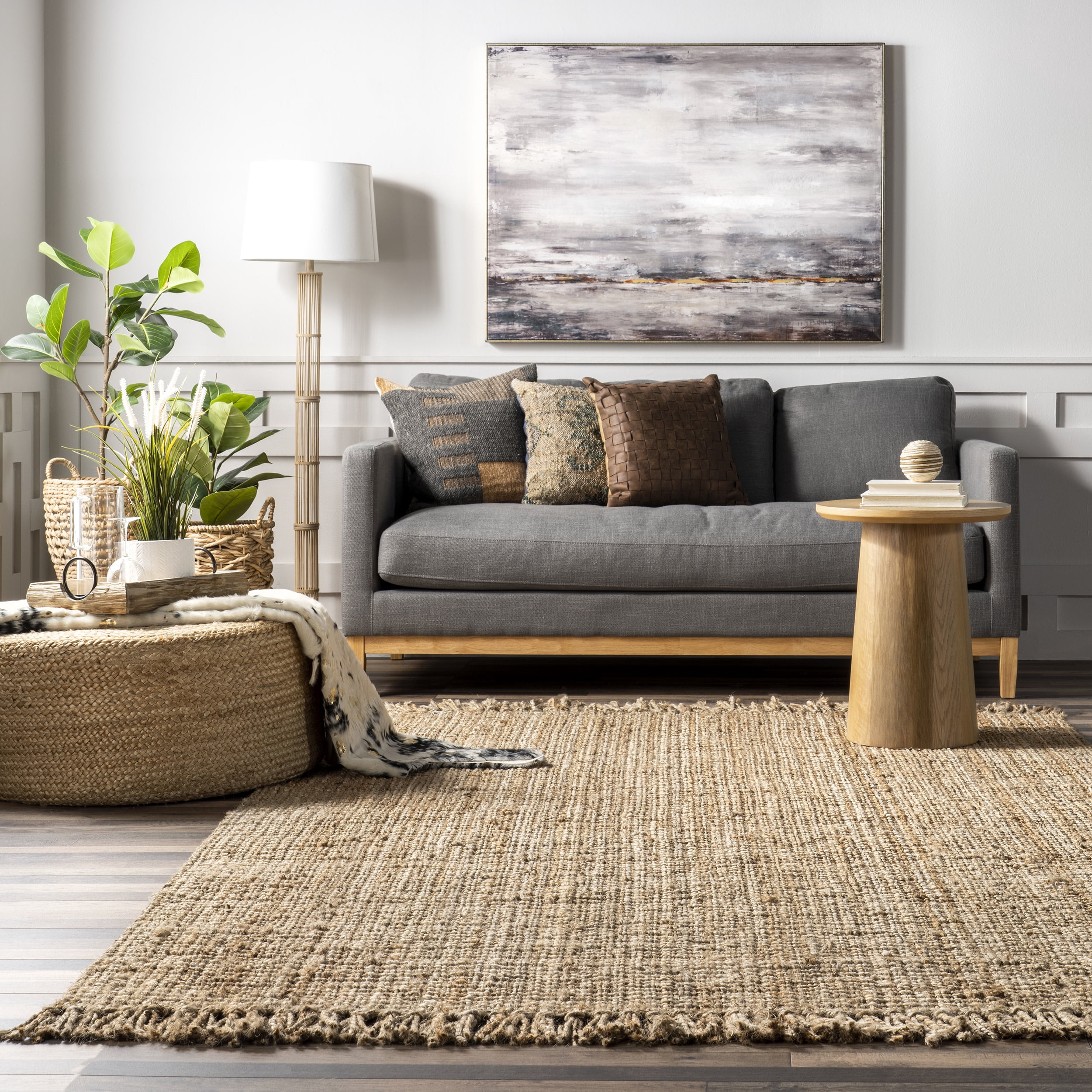 nuLOOM Daniela Chunky Jute Natural 4' x 6' Farmhouse Area Rug