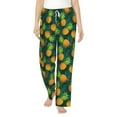 thumbnail image 2 of Picia Pineapples with Palm Leaves Womens Soft Woven Cotton Elastic Waistband Sleep Pajama Pant Lounge Sleep Pant With Pockets And Drawstring-X-Large, 2 of 9