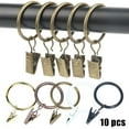 thumbnail image 4 of 10 Pack Metal Curtain Pole Rod Voile Net Rings Hooks With Clips Hanging 35mm, 4 of 4