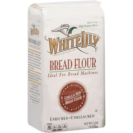 (3 Pack) White Lily Unbleached Bread Flour, 80 oz (Best Flour For Bread)