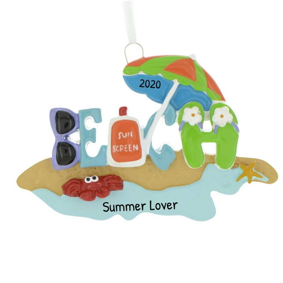 Ornaments by Elves Personalized Ornament 2024 Beach Ornament for Christmas Tree .25lbs