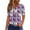 Light Purple, variant on Women's Casual V-Neck Short Sleeve T-Shirt with Heart Print and Decorative Buttons, Valentine's Day Fashion Tee for Daily Wear,Black,3XL