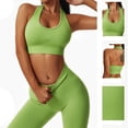 thumbnail image 2 of Conjuntos deportivos de Yoga para mujer, chándal de 2 piezas, Sujetador deportivo, Leggings de cintura alta, pantalones cortos de gimnasio, ropa de entrenamiento, 2 of 4