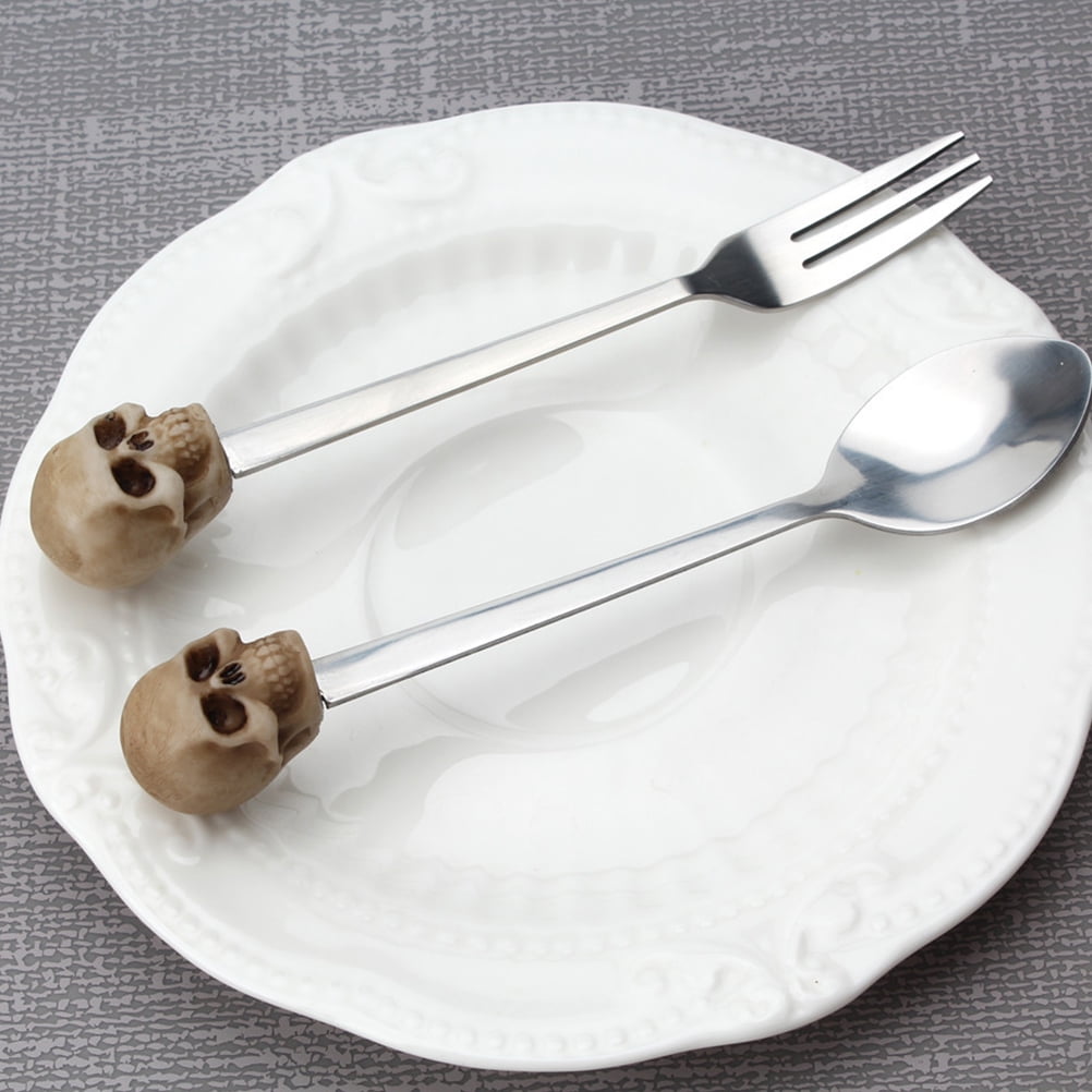 HOOWIFFY 1 Set Stainless Steel Cutlery Appetizer Dessert Set Silver Cocktail Serving