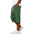 thumbnail image 5 of Enridrech Mens Jogger Capris Pants Plain Drawstring Elastic Waist 3/4 Length Pant Straight Leg Summer Casual Capri Shorts, 5 of 6