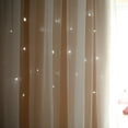 thumbnail image 5 of Romance Double-Deck Cloth & Blackout Floor-standing Curtain Star Hollow Curtain Drape, High Shading, 5 of 6