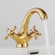 thumbnail image 5 of Grifo de baño mezclador de lavabo de bronce grifo de lavabo antiguo grifo de baño grifo de lavabo retro grifo de agua caliente y fría, 5 of 5