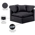 thumbnail image 2 of Meridian Furniture Indulge Contemporary Vegan Leather Corner Chair in Black, 2 of 9