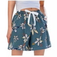 thumbnail image 4 of Tnhcen Women's Pajama Shorts Casual Print Elastic Waist Free Size Home Wear Polyester Lounge Shorts Lightweight Breathable 5-Inch Inseam Sleepwear – Women's Night & Lounging Pants, 4 of 5
