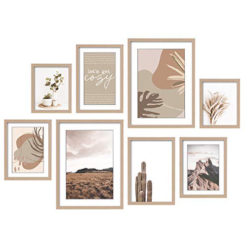 Artbyhannah 8 Pack Gallery Wall Kit Decorative Art Prints Picture Frame Collage Wall Art Decor Hanging Template Picture Frame Set For Home Decoration Multi Size 12 X 16 8 X 12 8 Walmart Com