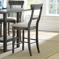 thumbnail image 2 of Progressive Furniture Muse Wood Ladderback Counter Chairs Set 2 Weathered Pepper, 2 of 9