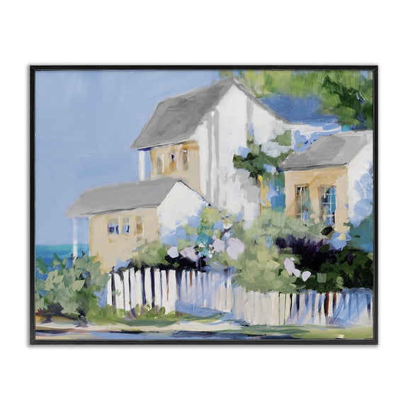 Stupell Industries Modern Living by the Water Cottage Black Framed Giclee Art, 14 x 11, by Jane Slivka
