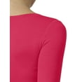 thumbnail image 6 of J. METHOD Women's Long Sleeve Scoop Neck Crop Top Solid Basic Casual Cropped T Shirts NEWT19 Coral L, 6 of 6