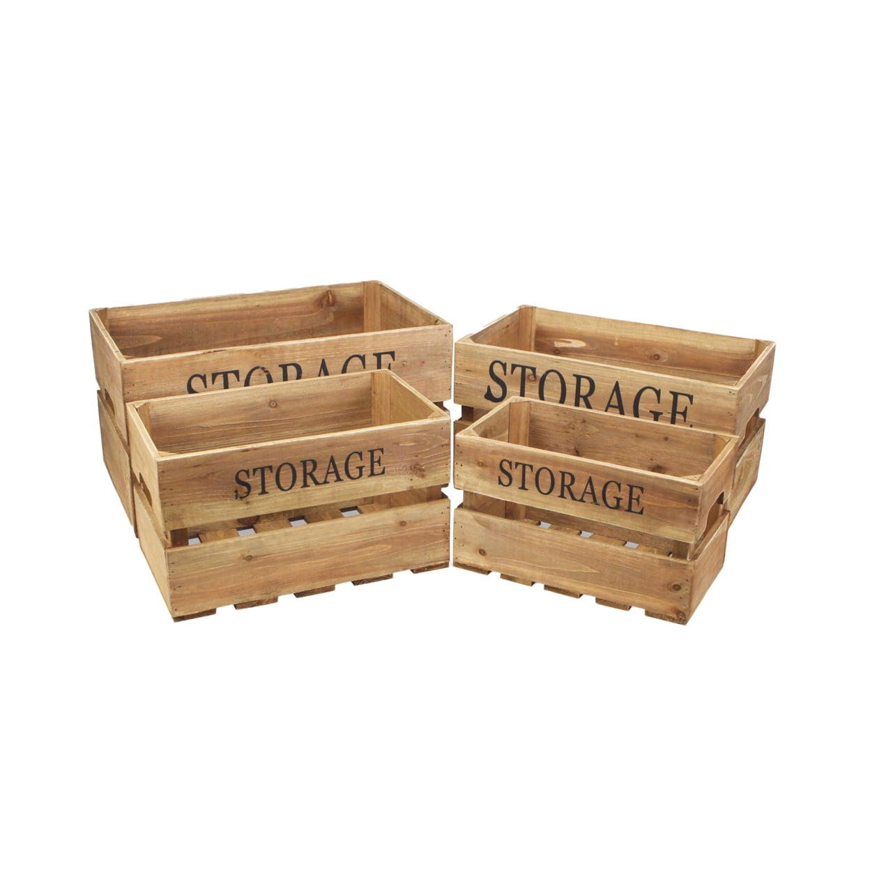 Cheungs Home Decor Set Of 4 Wooden Storage Crates