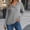 A08-Gray, variant on Casual Womens Sweaters Winter Waffle Knit Soft Pullover Sweaters Cowl Neck Long Sleeve Tops