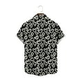 thumbnail image 4 of BRGZLK Men Turn Down Collar Shirt Valentine Day Fashion Heart Printed Short Sleeve Cardigan Top Shirt Novelty Button Down Shirts Black XXXXXL, 4 of 5