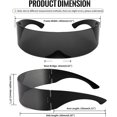 thumbnail image 5 of Gafas de sol cibernéticas con visera futurista de los 80 para hombre y mujer, estilo punk futurista, cosplay B2740, 5 of 5