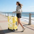 thumbnail image 5 of Stretch Luggage Cover L(25-28in)– Elastic Travel Suitcase Protector with Handle Openings & Bottom Closure, Washable Polyester Spandex Suitcases Cover, Daisy Flower Print, 5 of 5