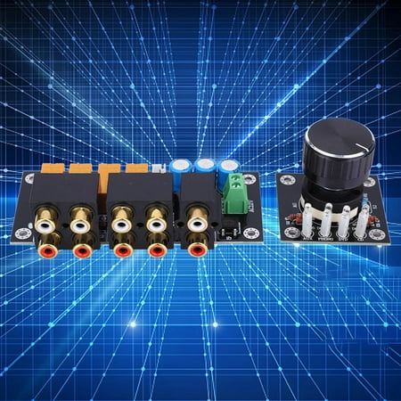 

EOTVIA Audio Signal Selection Board 4 Way Audio Input Switching Input Board Selector AC12~15V Audio Signal Selection Board Audio Selector