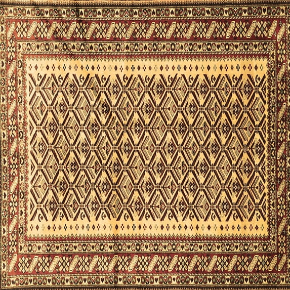 Ahgly Company Indoor Square Persian Brown Traditional Area Rugs, 3' Square