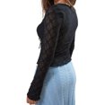 thumbnail image 3 of Long Sleeve Women's Sexy Scoop Neck Crop Tops Slim Fit Lace Blouses, 3 of 6