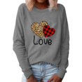 thumbnail image 2 of PENGXIANG Chandail Ample à Col Rond Imprimé Cœur de la Saint-Valentin Manches Longues Blouse Décontractée, 2 of 6