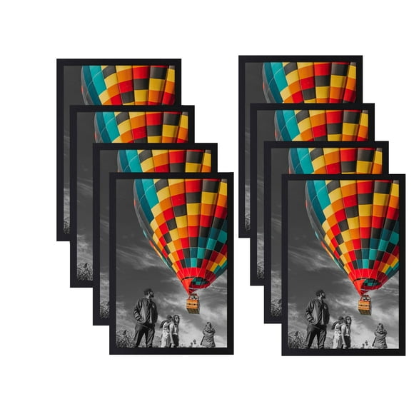Golden State Art 13x19 Poster Frame - Plexiglass Engineered Wood with Sawtooth Hangers for Wall Display Horizontal Vertical (13x19 Set of 8)