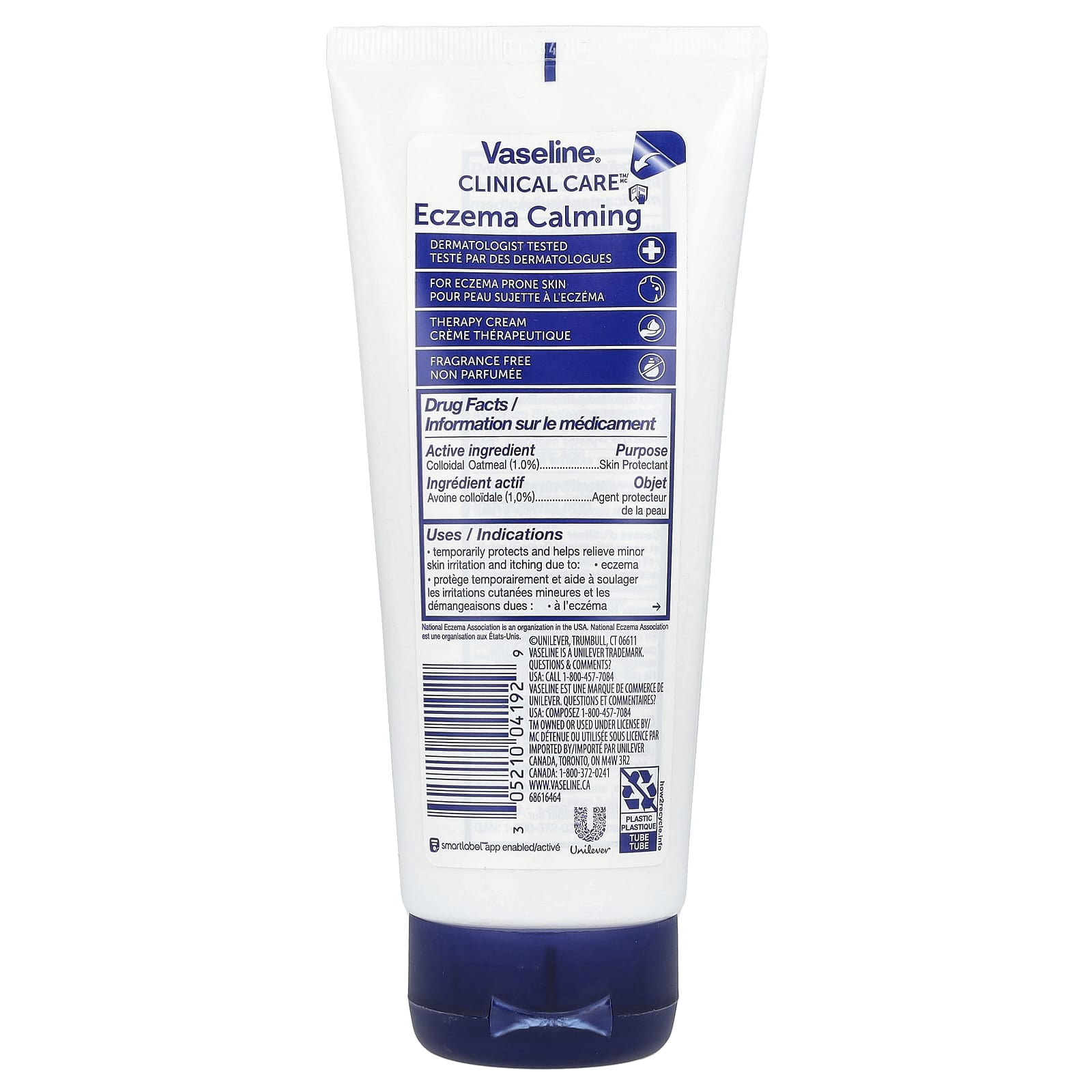Vaseline, Clinical Care, Eczema Calming Therapy Cream, Fragrance Free, 6.8 fl oz Pack of 4