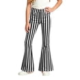thumbnail image 5 of XAOFW Girls Back To School Flared Pants Elastic Waist Slim Fit Striped Wide Leg Trousers Uniform Pants For Girls Kids Stylish Bottoms 7-8 Years, 5 of 6